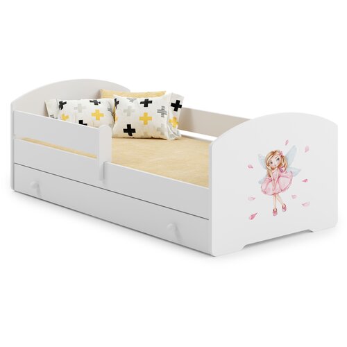 Kobi Furniture Bela otroška postelja velikosti 140x70 s predalom in vzmetnico, (21025616) Cene