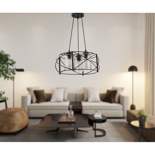 Opviq Dratkruh Glass - Black, Grey BlackGrey Chandelier Slike
