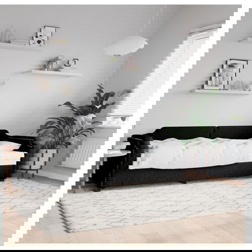 vidaXL Dnevni krevet s madracem crni 90 x 190 cm od tkanine Cijene