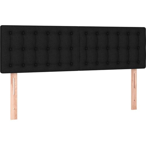 Maison Chic Posteljno vzglavje - Vzglavna omarica 2 kosa črno 72x5x78/88 cm blago, (22078008) Slike