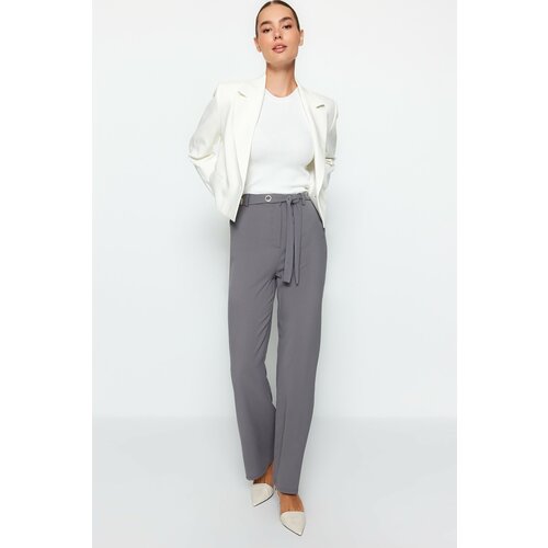 Trendyol Pants - Gray - Straight Cene
