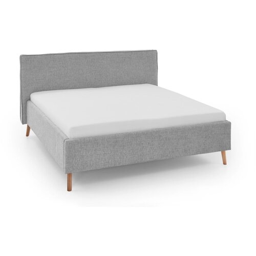 Meise Möbel Svetlo siva oblazinjena zakonska postelja s prostorom za shranjevanje z letvenim dnom 180x200 cm Riva – Cene