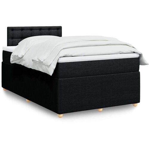 vidaXL Krevet box spring s madracem crni 120 x 190 cm od tkanine Cijene