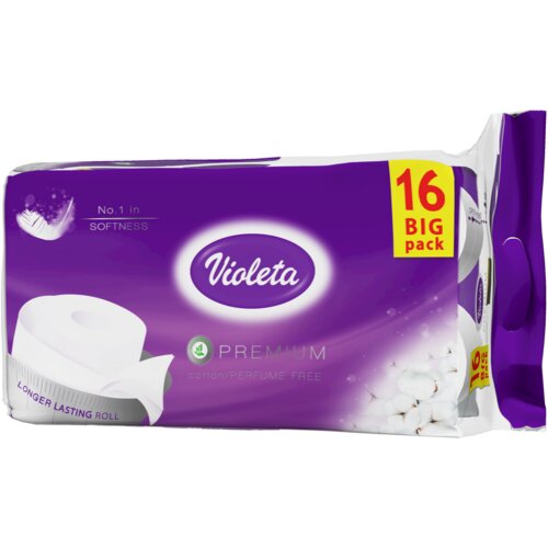 Violeta toaletni papir brez barve in vonja, 3-slojni, 16/1 Cene