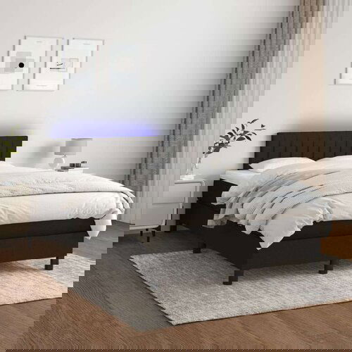  Krevet box spring s madracem LED crni 120 x 200 cm od tkanine Cene