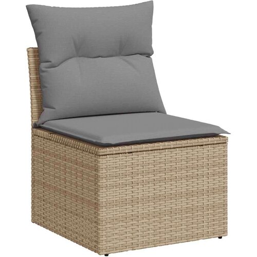 VidaXL 10-dijelni set vrtnih sofa s jastucima bež od poliratana bagrem Slike