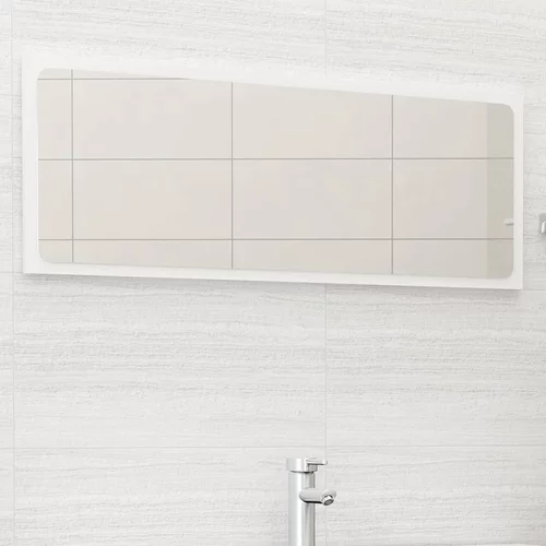  Kupaonsko ogledalo visoki sjaj bijelo 100x1,5x37 cm od iverice