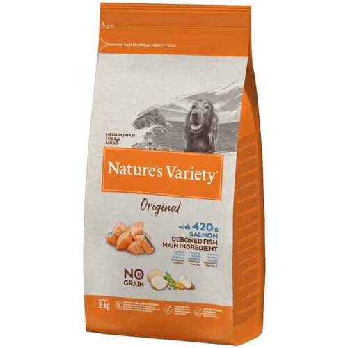 Nature's Variety Hrana za pse Selected Medium/Maxi Adult, Losos - 2 kg Cene