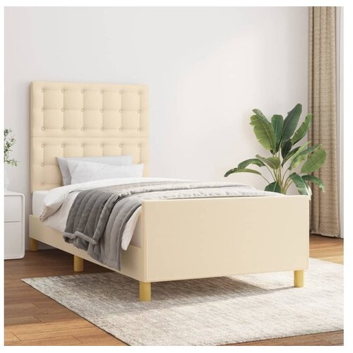  Okvir za krevet s uzglavljem krem 80x200 cm od tkanine Cijene