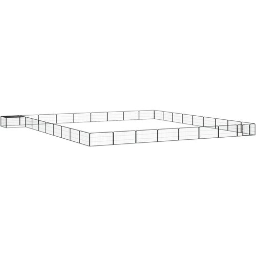 vidaXL pasja ograda s 36 paneli črna 100x50 cm prašno barvano jeklo Cene