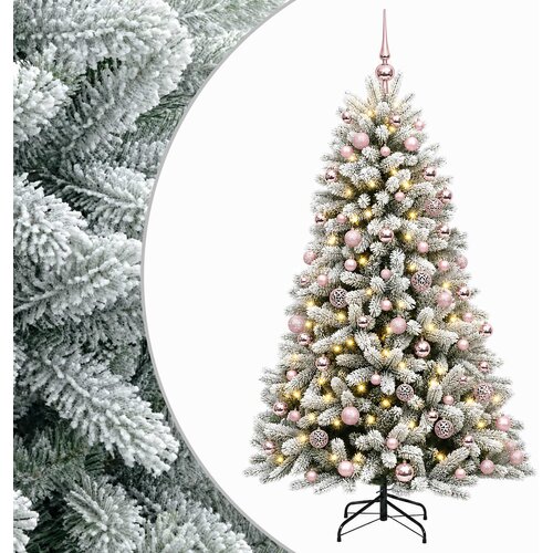  Umjetno božićno drvce s kuglicama 180 cm 300 LED lampica Slike