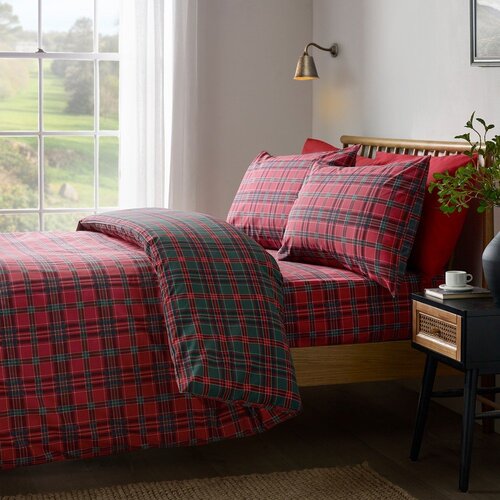 Catherine Lansfield Crvena/tamno zelena posteljina za krevet za jednu osobu 135x200 cm Tartan Check &ndash; Cijene