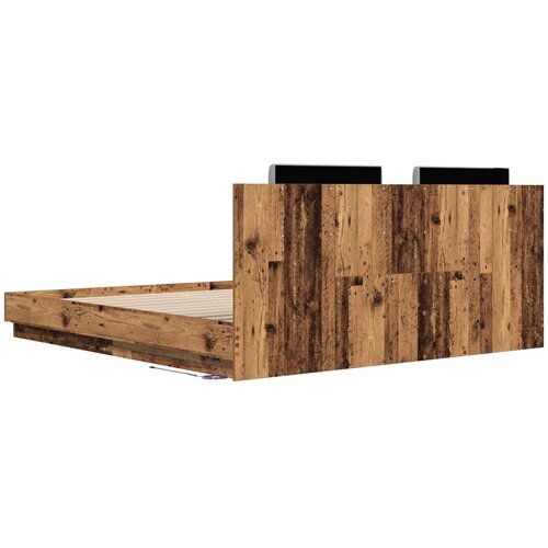  Okvir kreveta s uzglavljem s uzglavljem Staro drvo 200 x 200 cm Slike