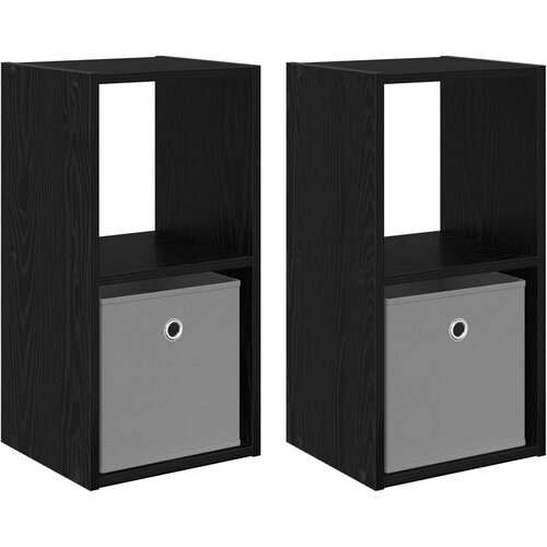 Noćni ormarić s ladicama 2 pcs Crni hrast 30,5 x 27 x 59,5 cm Slike