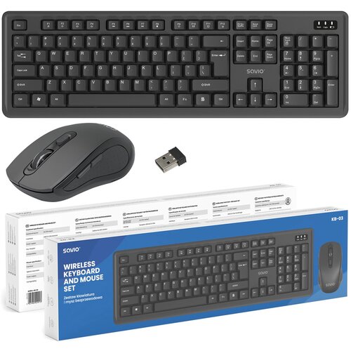 Savio KB-03 keyboard Mouse included Home /Office USB QWERTY US English Black Cijene