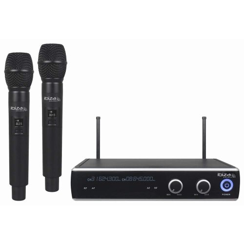 Ibiza Sound DR20UHF-HH 2xRUČNI FREQ 863.9 &amp;amp; 864.9MHZ, 2CH bežični mikrofon Slike