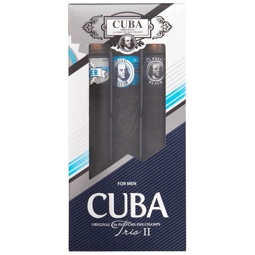 Cuba Trio II darilni set toaletna voda Winner 35 ml + toaletna voda Shadow 35 ml + toaletna voda Prestige Black 35 ml za mo&amp;scaron;ke Slike