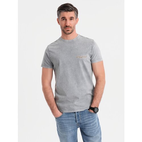 Ombre Cotton t-shirt printed on chest and back - gray Cijene