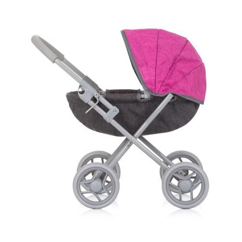 Chipolino KOLICA ZA LUTKE &amp;quot;DAISY&amp;quot; grey / pink linen Slike