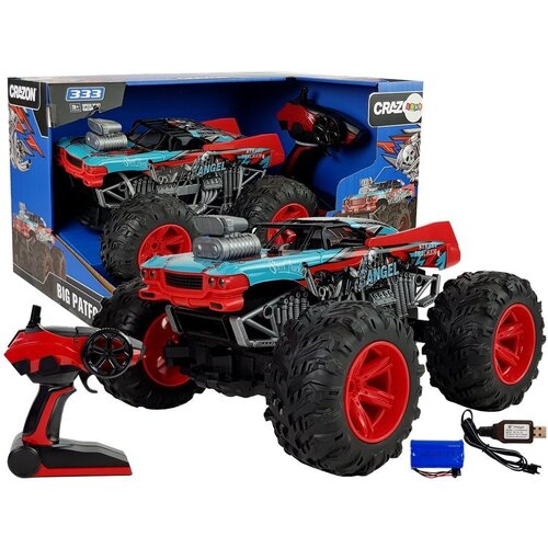 Lean_Toys Terenski avto na daljinsko upravljanje 1:14 2,4G RC rdeča velika kolesa Slike