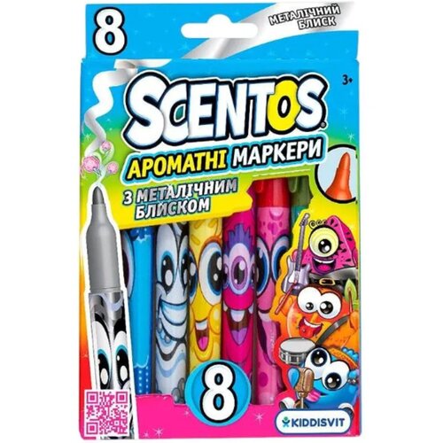 Ďal&amp;scaron;ie Scentos di&amp;scaron;eči flomastri z metalnim sijajem, 8-delni set Slike