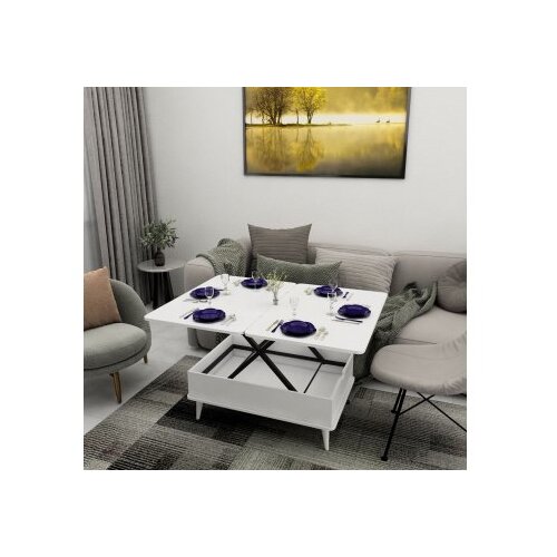 Hanah home Stol za dnevni boravak Dy Ada 90x38x60 cm, Bijela Cijene