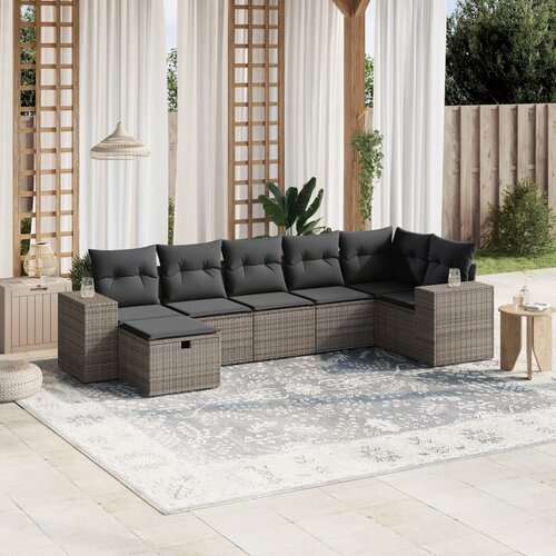  7-dijelni set vrtnih sofa sivi od poliratana Cijene