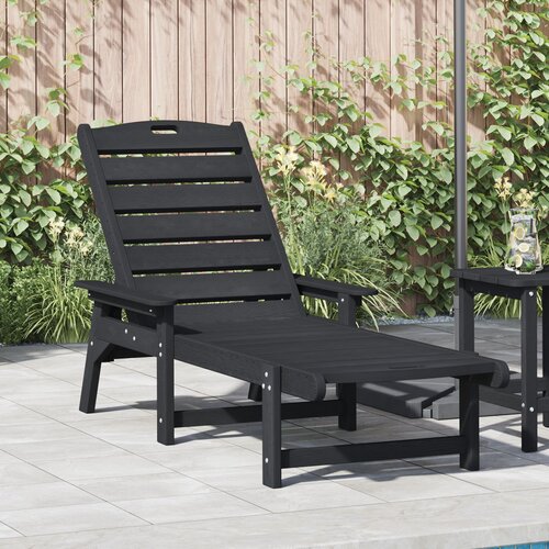 VidaXL sončna ležalnika Črna 53x162x98.5 cm HDPE Slike