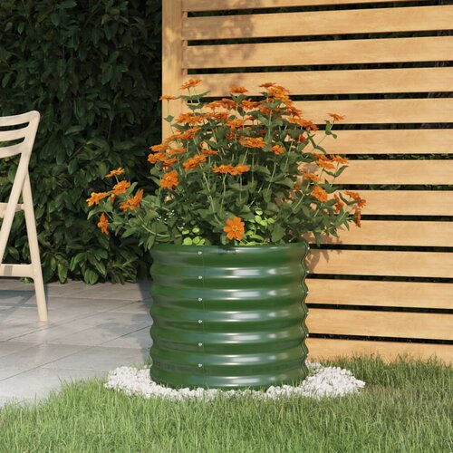 vidaXL visoka greda iz prašno premazanega jekla 40x40x36 cm zelena Cene