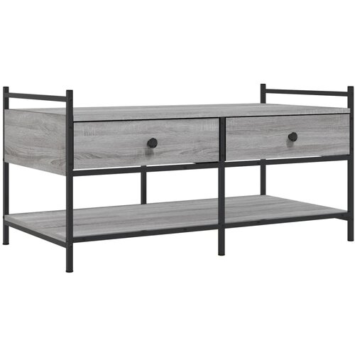 Maison Chic Klubska mizica - kavna mizica - Nizka mizica siva sonoma 99x50x50 cm inženirski les, (21753171) Slike