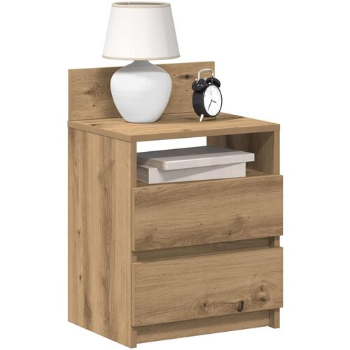 VidaXL Nočna omarica z 2 predaloma artisan hrast 40x33x60 cm Slike