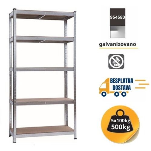 Medacom polica metal-medijana 180x90x60cm, 5x100kg galvanizovana Slike