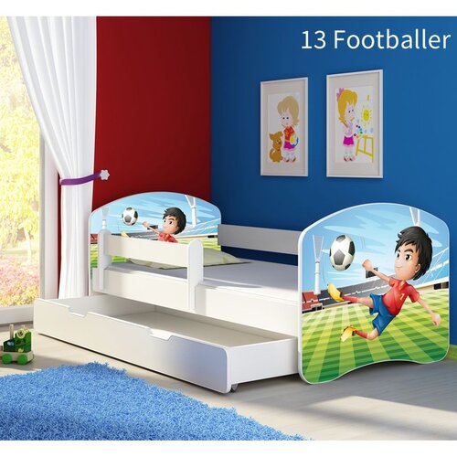ACMA Dječji krevet s motivom, bočna bijela + ladica 180x80 cm - 13 Footballer Cene
