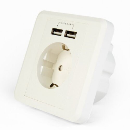 Gembird EG ACU2A2 01 AC šuko za utikač 2 porta USB punjač, 2.4A Cene