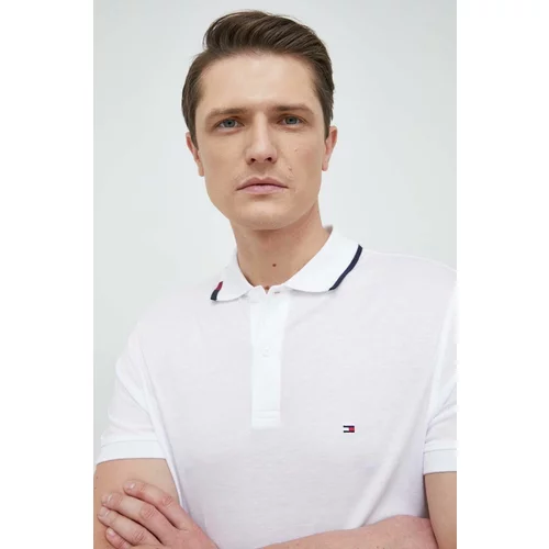 Tommy Hilfiger Polo majica za muškarce, boja: bijela, glatki model