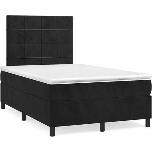 Krevet box spring s madracem LED crni 120 x 190 cm bar&scaron;unasti Cene