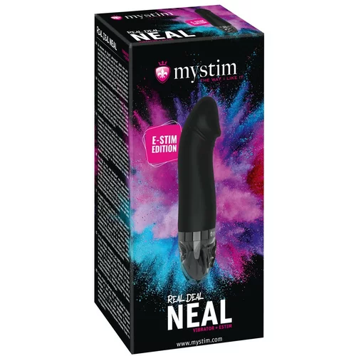Mystim Real Deal Neal E-Stim - električni vibrator za polnjenje penisa (črn)