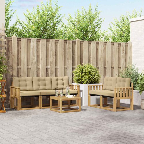  Set vanjskih sofa 6 kom. Bijela i bež Smeđa 59 x 59 x 37 cm Cene