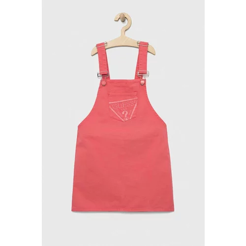 Guess Dječja traper haljina boja: ružičasta, mini, ravna