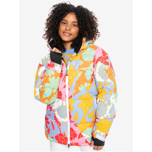 Roxy Pink-Yellow Women's Patterned Winter Jacket hooded Rowley - Women |  ePonuda.com