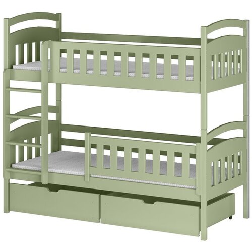 Molarem Home Drveni dječji krevet na kat Ignas s ladicom - olive - 200x90 cm - Bez madraca Slike