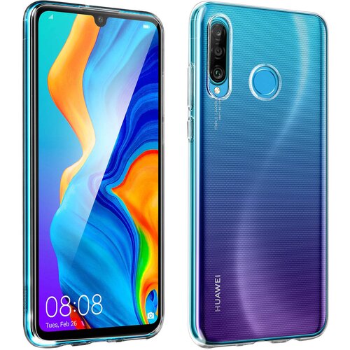 AVIZAR 360° zašcitni paket: Silikonsko ohišje iz kaljenega stekla iz gela - prozoren crn obris str. Huawei P30 Lite, (20615942) Cene
