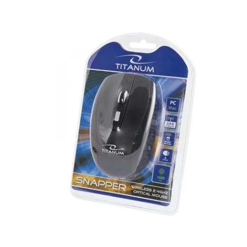  Miš Wireless TITANUM SNAPPER 6D, Optical, 2,4GHz, Nano Reciver, 6 Button, 1600dpi, TM105K