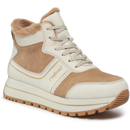 Rieker Škornji N4003-20 Offwhite / Camel / Porzellan / Offwhite / Beige 20