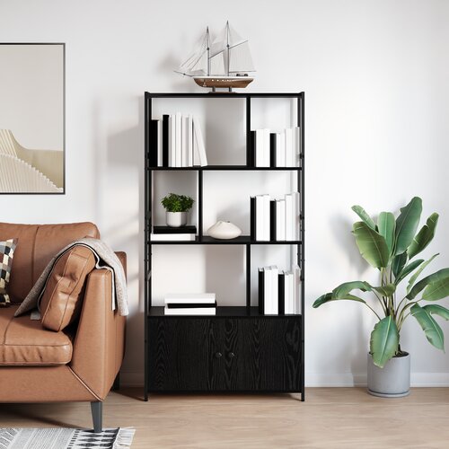 vidaXL Knjižna polica Črni hrast 80 x 30 x 155,5 cm Konstruiran les Cene