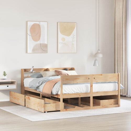 vidaXL Okvir kreveta bez madraca 120 x 190 cm od masivne borovine | shoptok.hr
