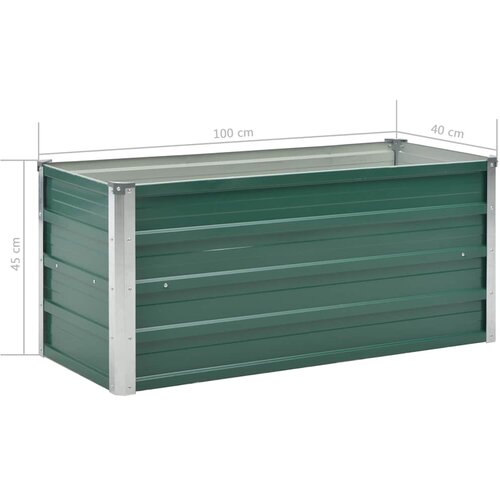  Vrtna sadilica od pocinčanog čelika 100 x 40 x 45 cm zelena Slike