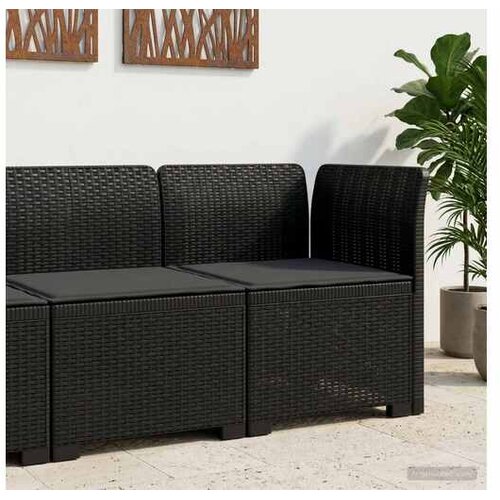 vidaXL Fotelja za jedan s Jastukom Izgled Ratan PP Antracit - Antracit Kutna sofa s antracit jastučićem Cene