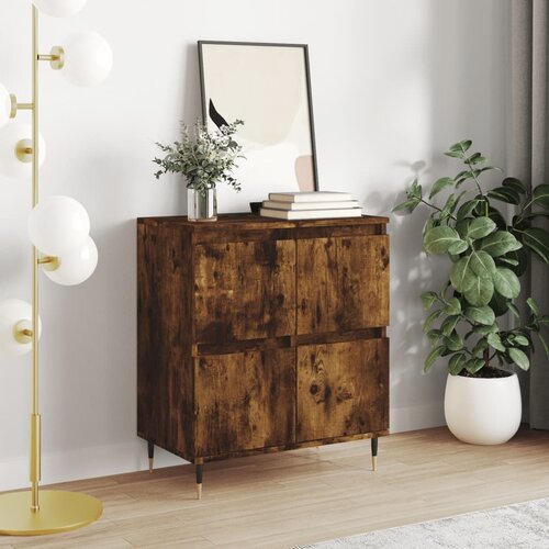 VidaXL Komoda dimljeni hrast 60x35x70 cm inženirski les Slike