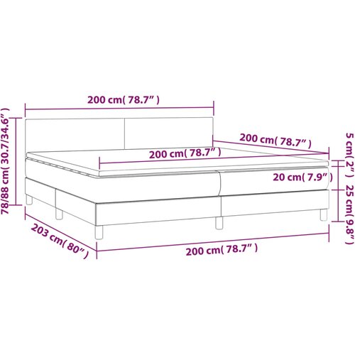  box spring s madracem cappuccino 200x200cm umjetna koža Slike